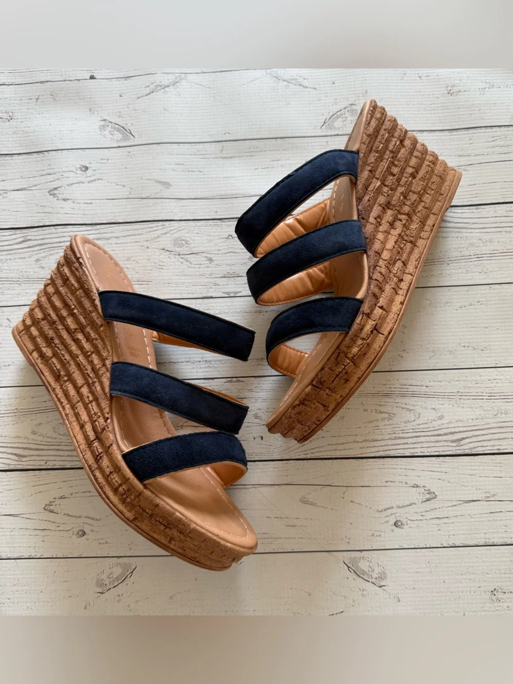 Mariella Navy Wedges